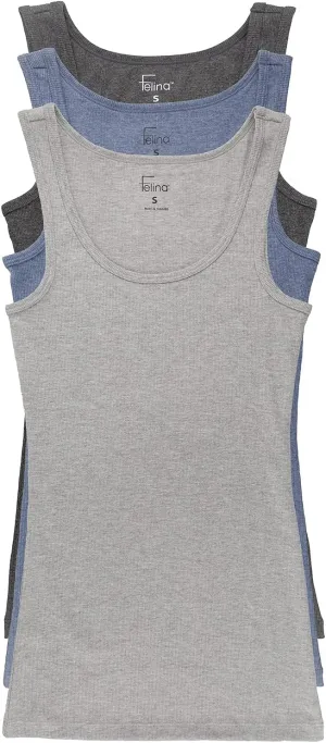 Felina Cotton Ribbed Tank Top - Class Tank Top for Women, Workout Tank Top for Women (Color Options Available)