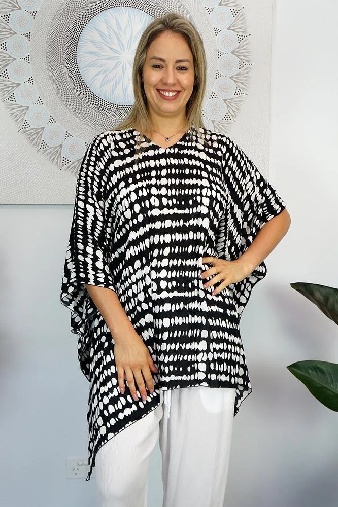 Festive Animal Print Kaftan Top Tunic