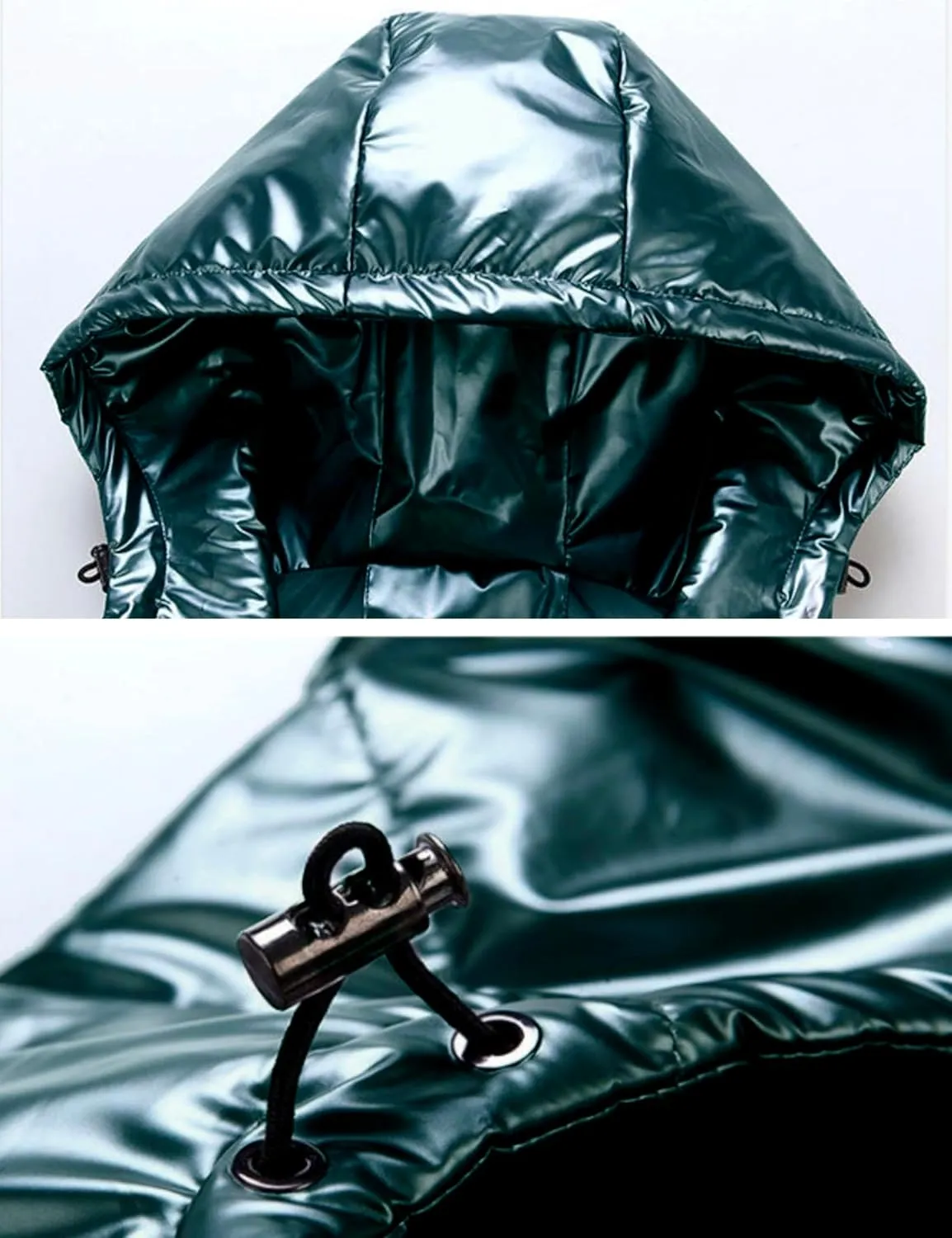 FindThy Womens Shiny Puffer Down Vest Quilted Zip Up Hat Collar Pocketed Sleeveless Jacket
