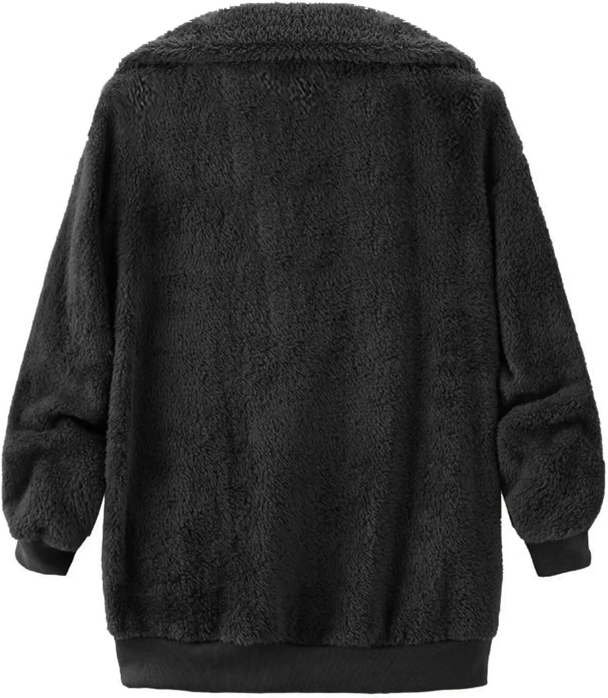 Fleece Jacket for Women Winter Warm Zip Up Stand Collar Coat Fluffy Sherpa Outerwear with Pockets