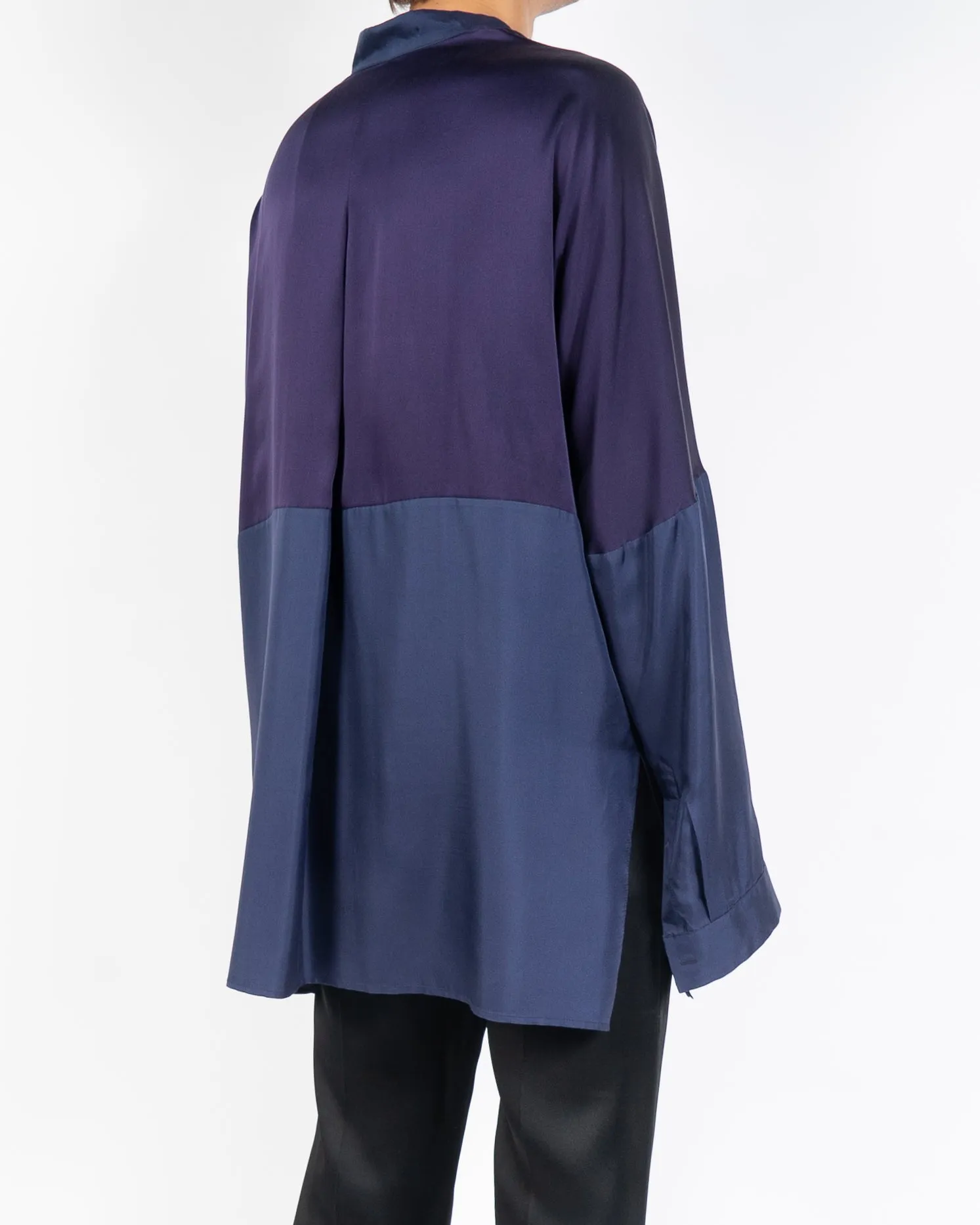 FW14 Purple Two Tone Oversized Silk Shirt