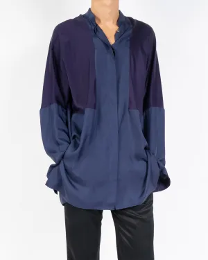 FW14 Purple Two Tone Oversized Silk Shirt