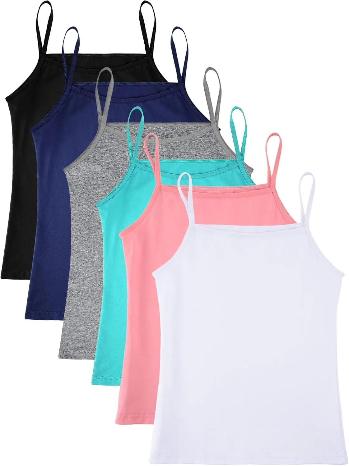 Geyoga 6 Pcs Girls Dance Tank Top Racerback Crop Tank Top Sleeveless Dance Top for Ballet Gymnastics Dancewear