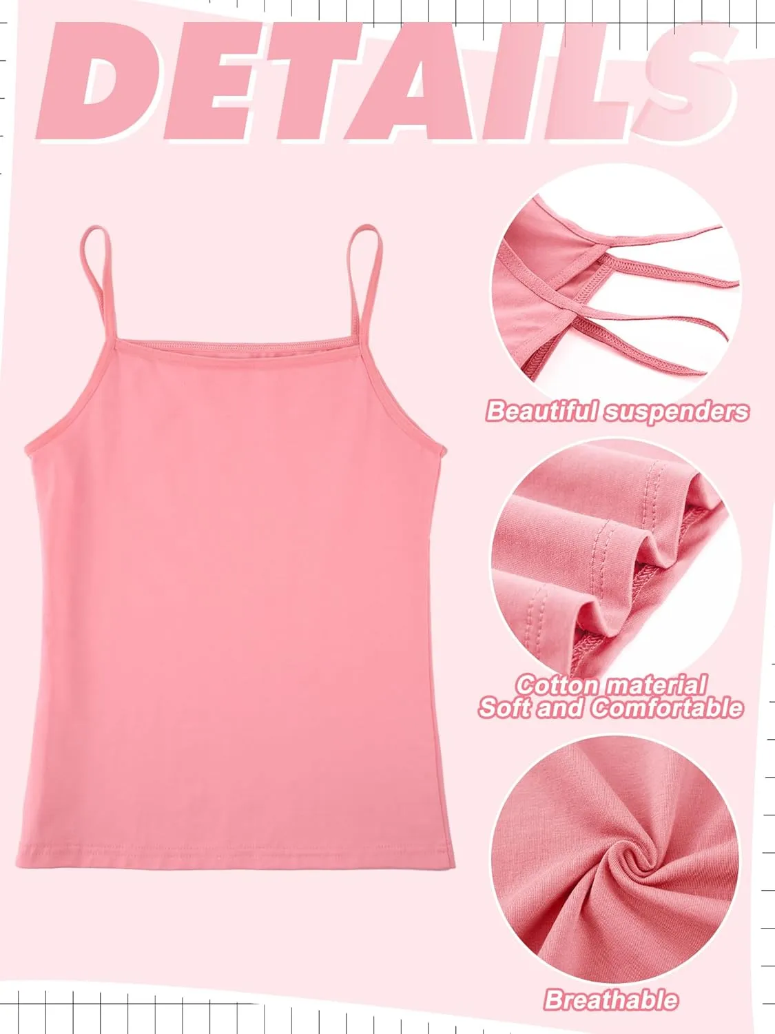 Geyoga 6 Pcs Girls Dance Tank Top Racerback Crop Tank Top Sleeveless Dance Top for Ballet Gymnastics Dancewear