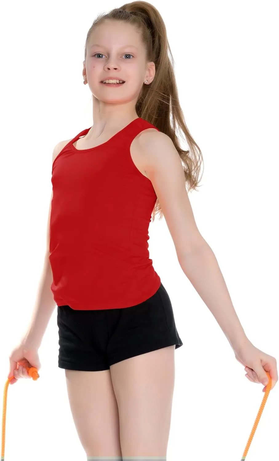 Geyoga 6 Pcs Girls Dance Tank Top Racerback Crop Tank Top Sleeveless Dance Top for Ballet Gymnastics Dancewear