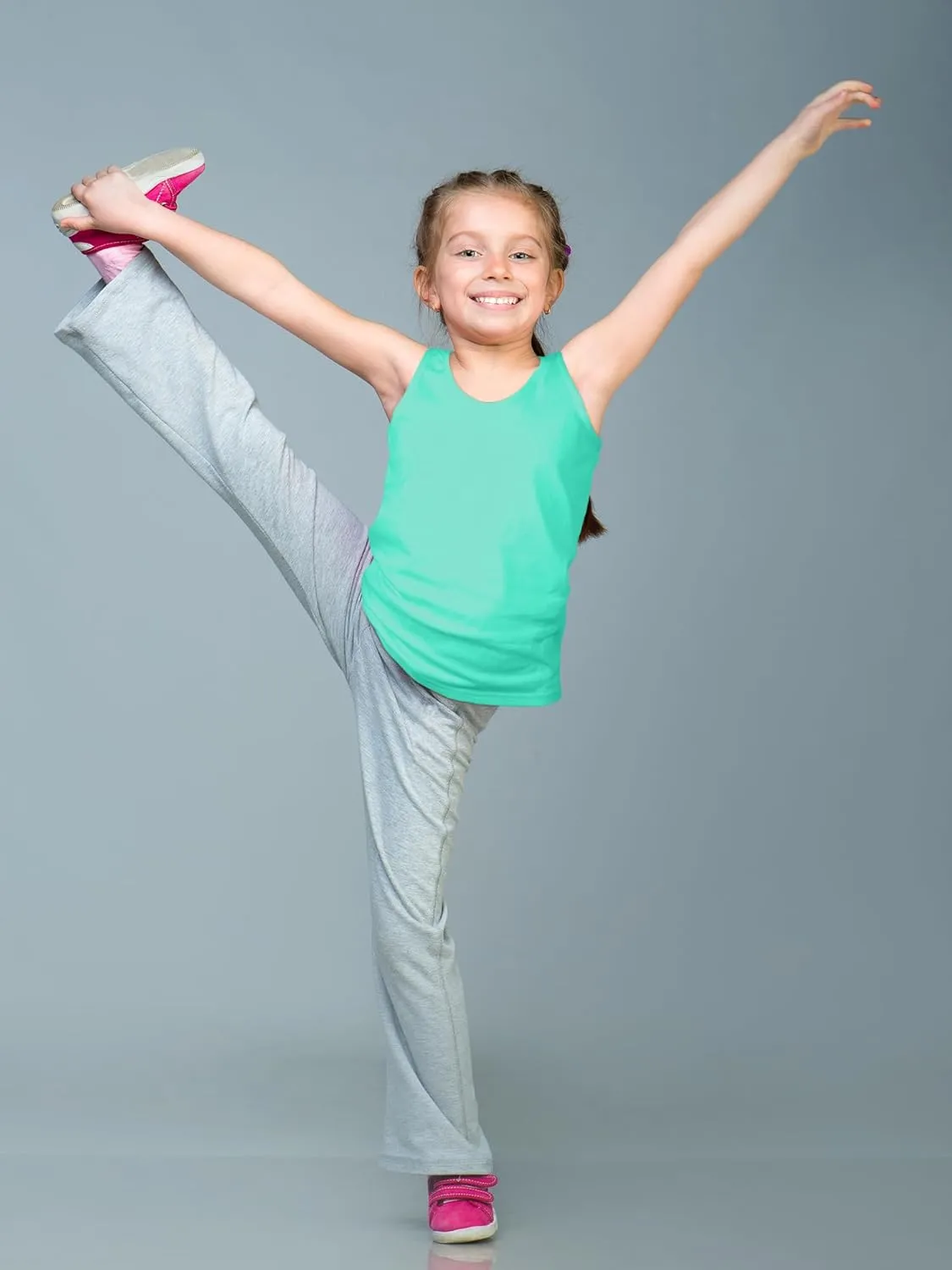 Geyoga 6 Pcs Girls Dance Tank Top Racerback Crop Tank Top Sleeveless Dance Top for Ballet Gymnastics Dancewear