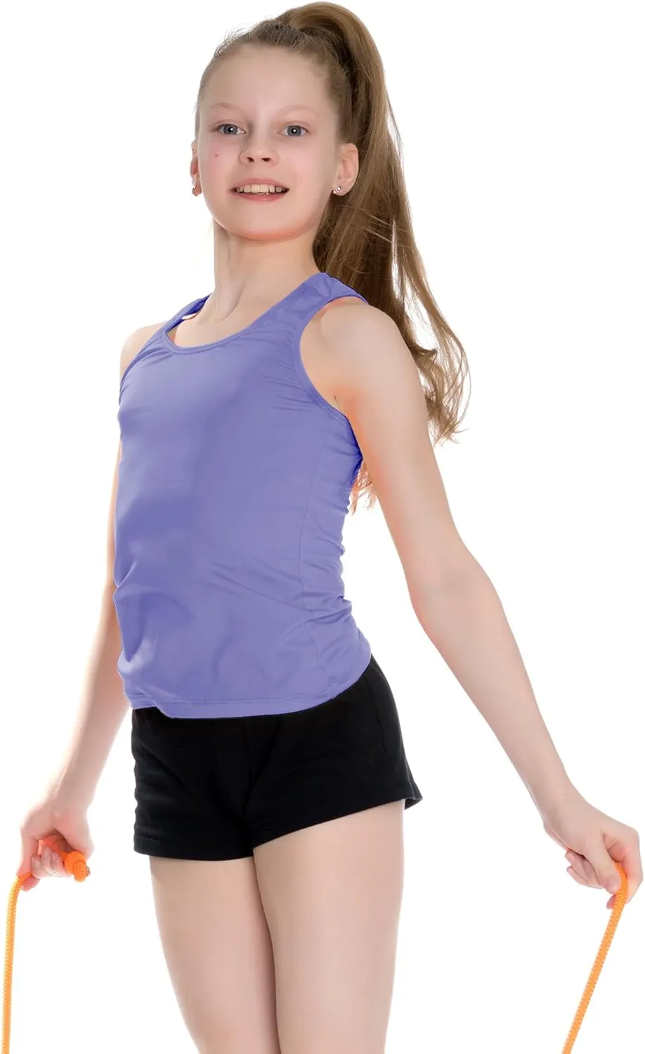Geyoga 6 Pcs Girls Dance Tank Top Racerback Crop Tank Top Sleeveless Dance Top for Ballet Gymnastics Dancewear