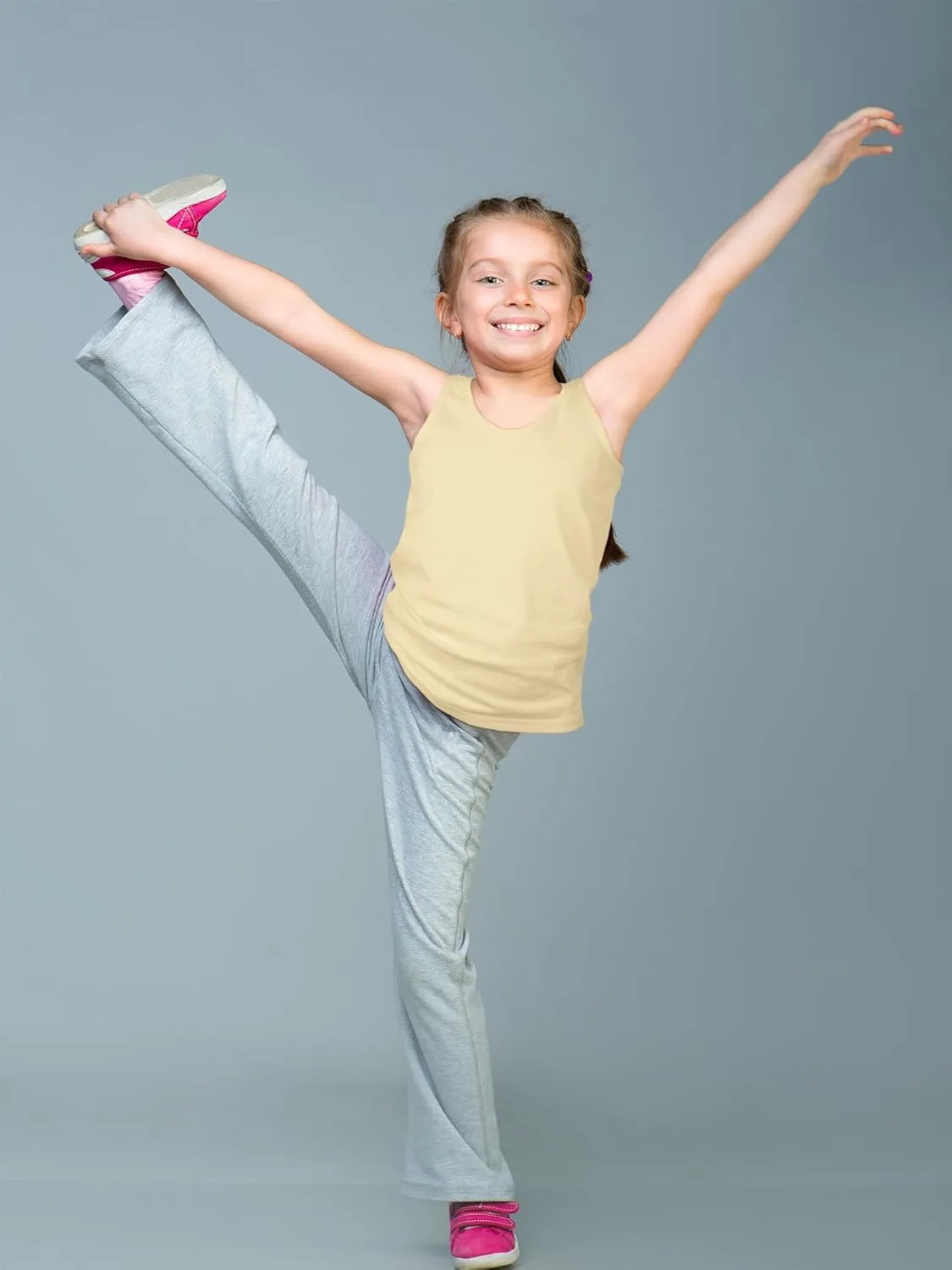 Geyoga 6 Pcs Girls Dance Tank Top Racerback Crop Tank Top Sleeveless Dance Top for Ballet Gymnastics Dancewear