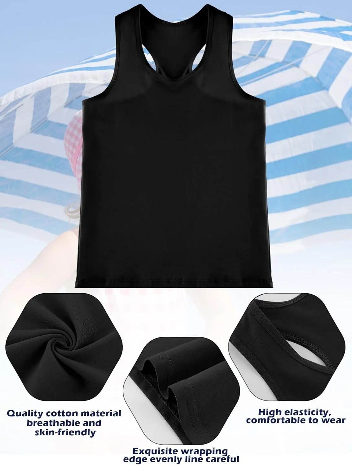 Geyoga 6 Pcs Girls Dance Tank Top Racerback Crop Tank Top Sleeveless Dance Top for Ballet Gymnastics Dancewear