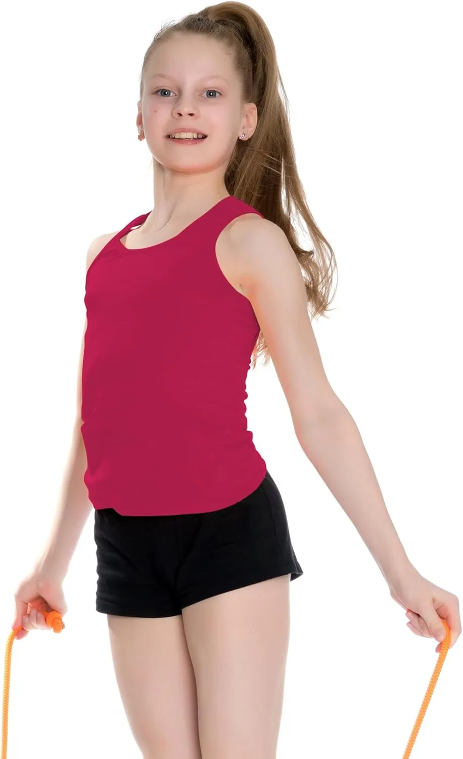 Geyoga 6 Pcs Girls Dance Tank Top Racerback Crop Tank Top Sleeveless Dance Top for Ballet Gymnastics Dancewear