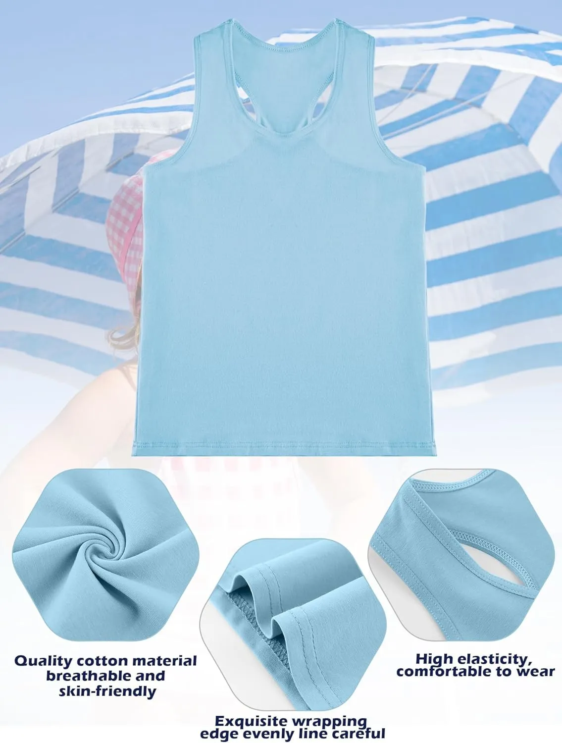Geyoga 6 Pcs Girls Dance Tank Top Racerback Crop Tank Top Sleeveless Dance Top for Ballet Gymnastics Dancewear