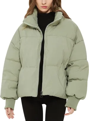 Gihuo Womens Winter Cropped Puffer Jacket Coat Short Warm Quilted Jacket