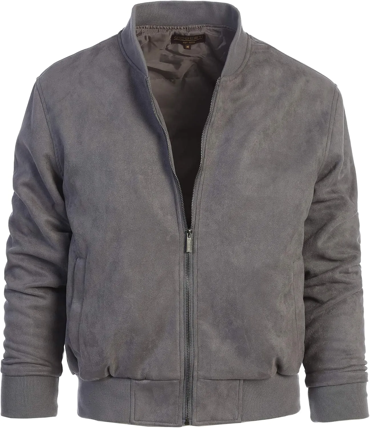 Gioberti Men's Faux Suede Bomber Jacket with Warm Light Inner Padding