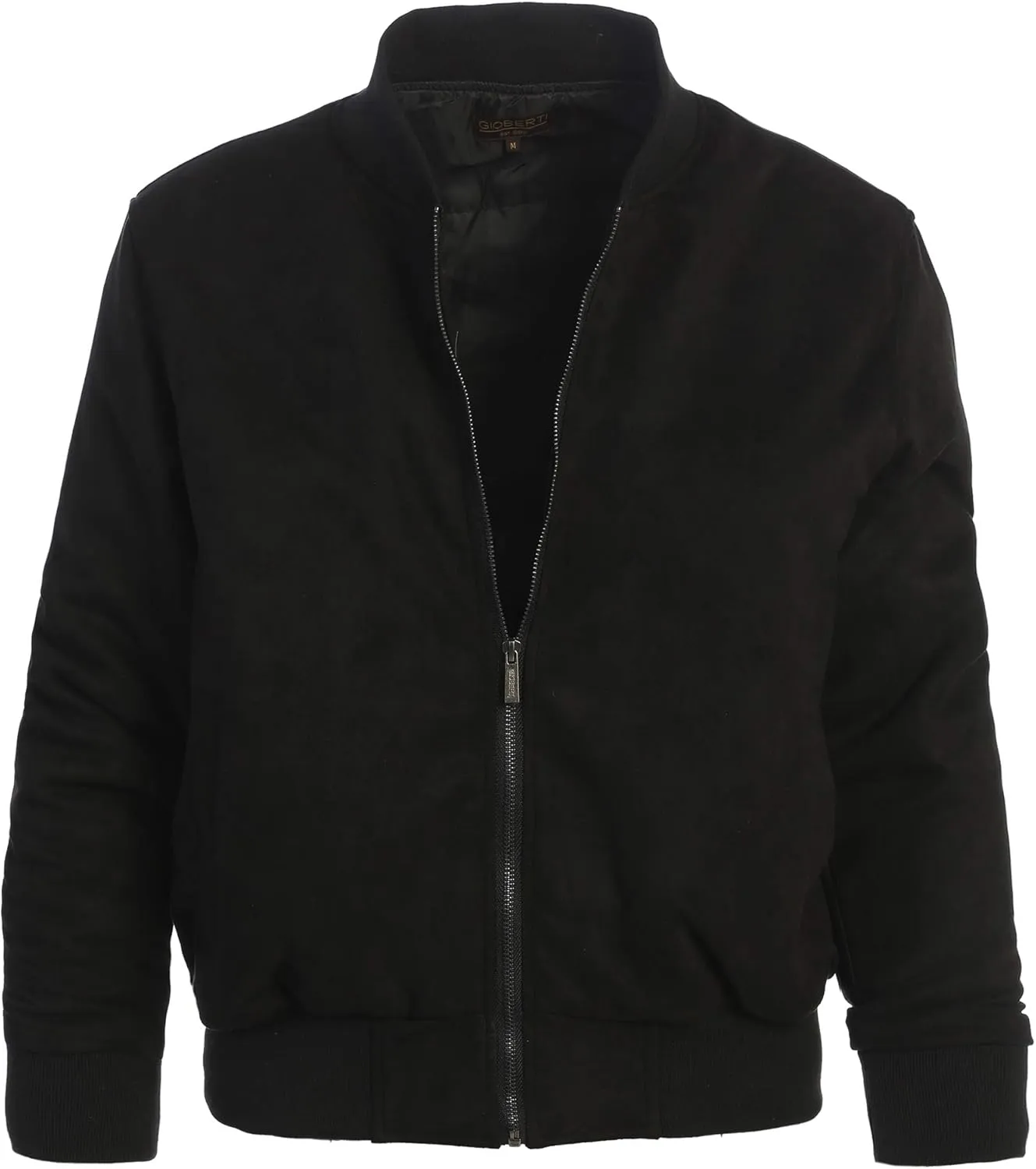 Gioberti Men's Faux Suede Bomber Jacket with Warm Light Inner Padding
