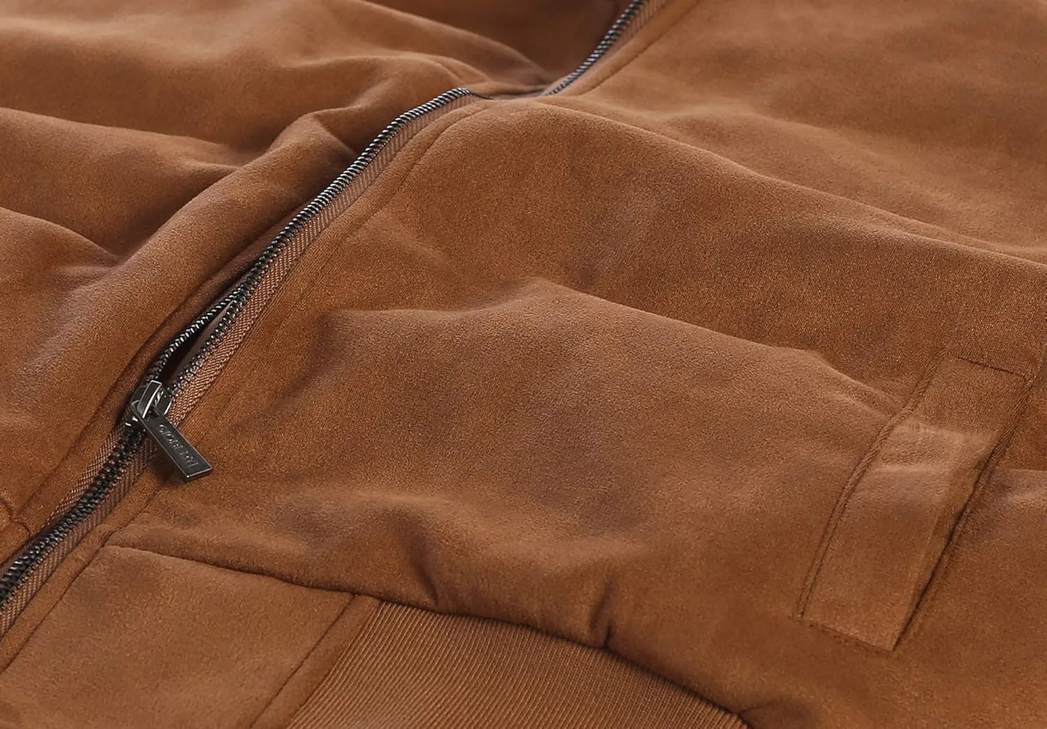 Gioberti Men's Faux Suede Bomber Jacket with Warm Light Inner Padding