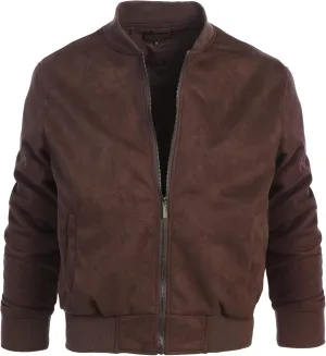 Gioberti Men's Faux Suede Bomber Jacket with Warm Light Inner Padding