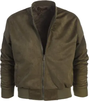 Gioberti Men's Faux Suede Bomber Jacket with Warm Light Inner Padding