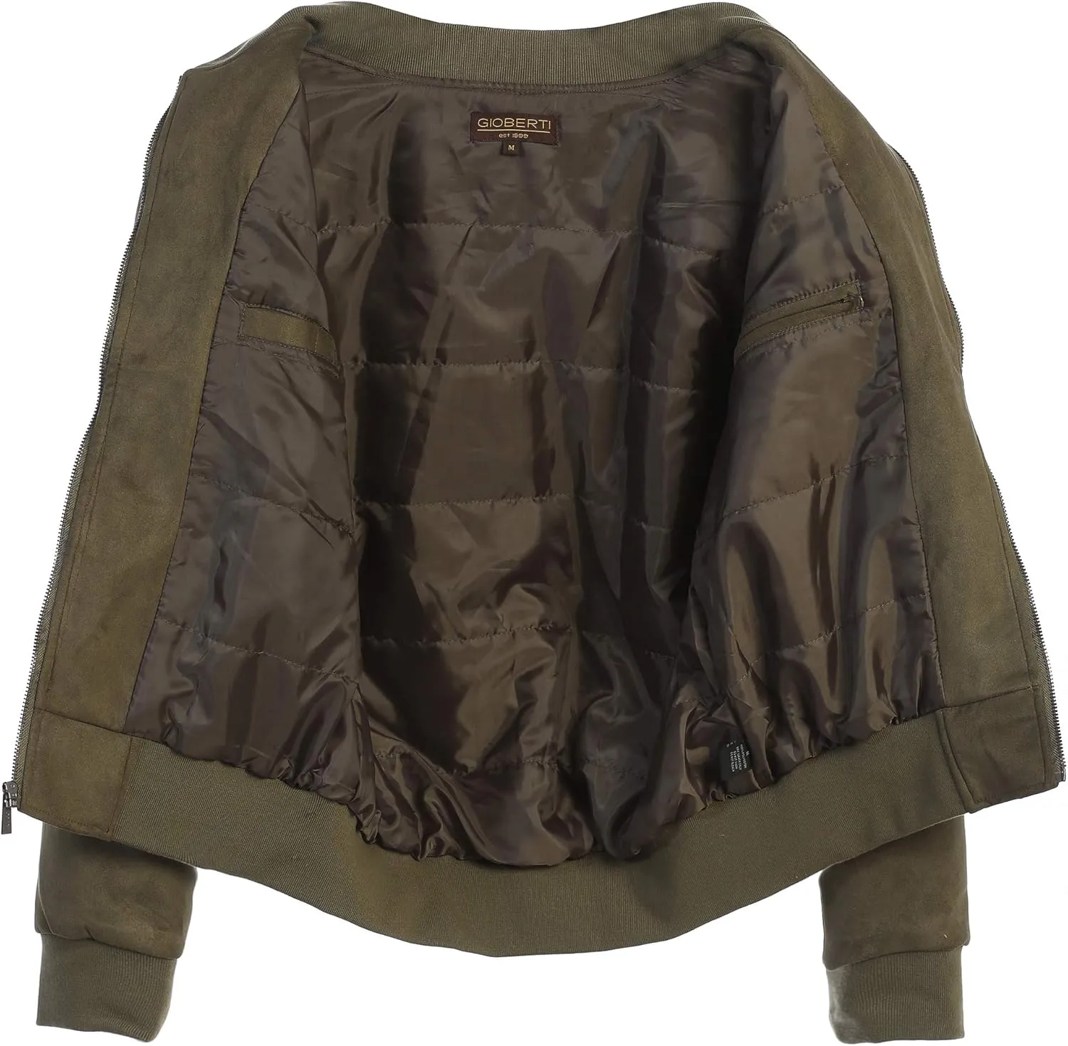 Gioberti Men's Faux Suede Bomber Jacket with Warm Light Inner Padding