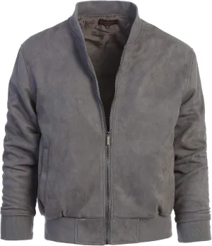 Gioberti Men's Faux Suede Bomber Jacket with Warm Light Inner Padding