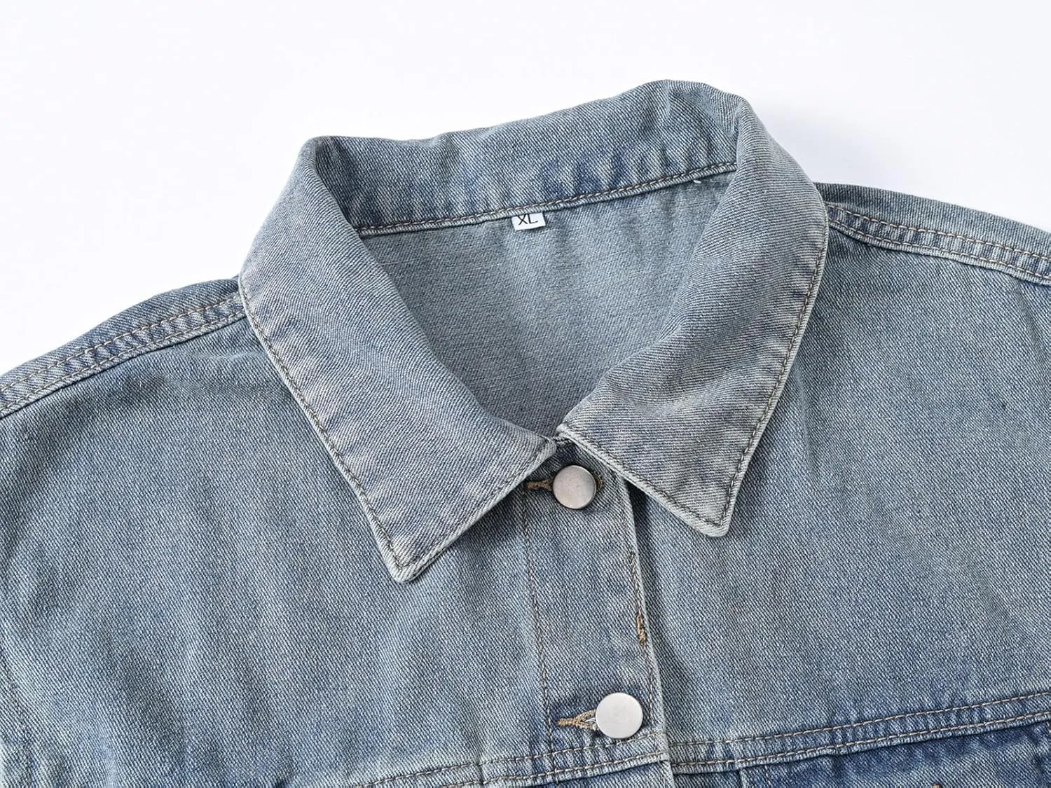 HALITOSS Women Button Down Mid Long Denim Jean Vest Waistcoat Sleeveless Jacket