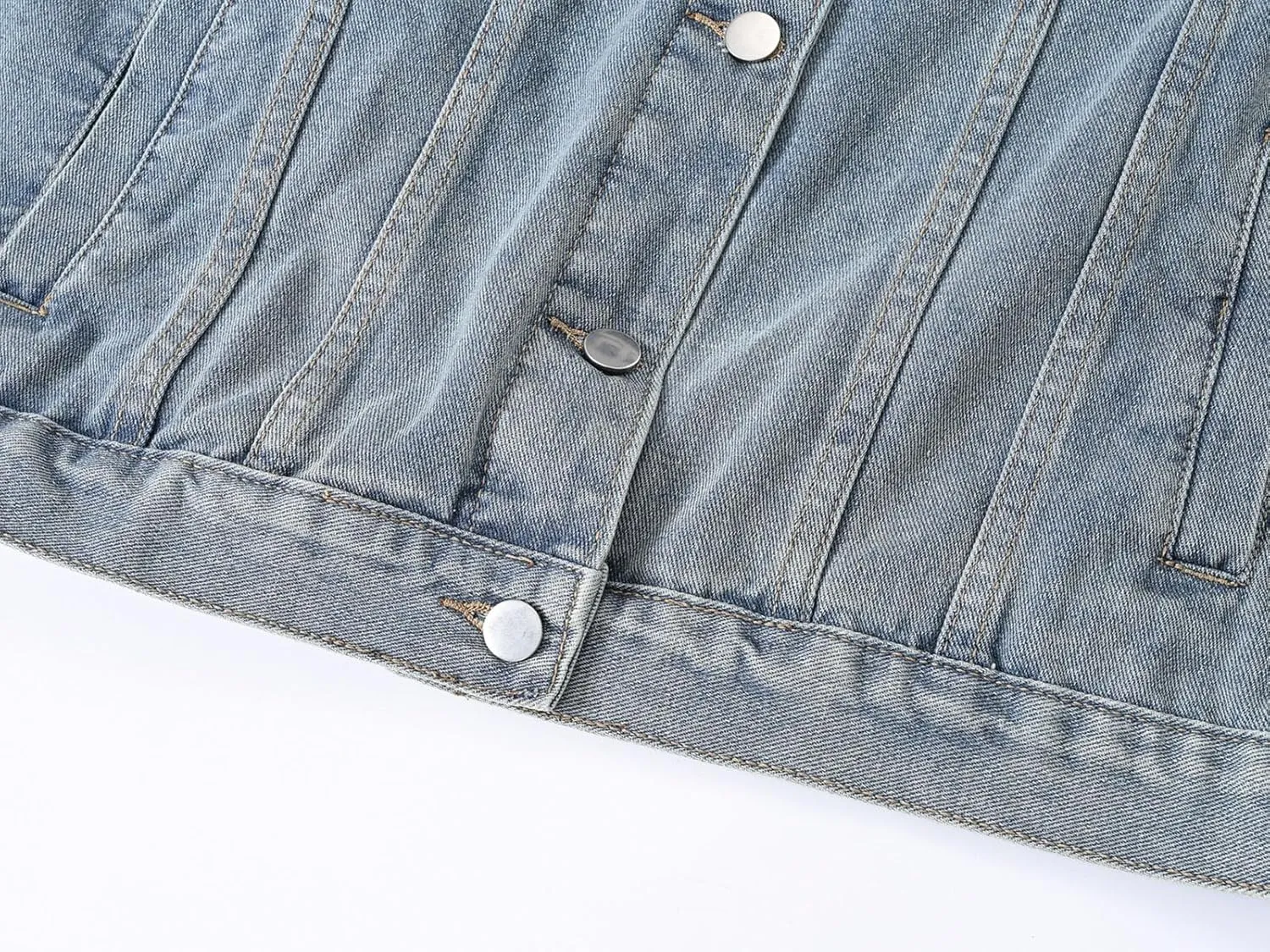 HALITOSS Women Button Down Mid Long Denim Jean Vest Waistcoat Sleeveless Jacket