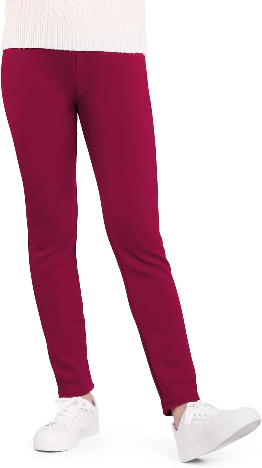 HASMES Girls Fleece Lined Leggings Winter Warm Thick Leggings for Kids Full Length Pants