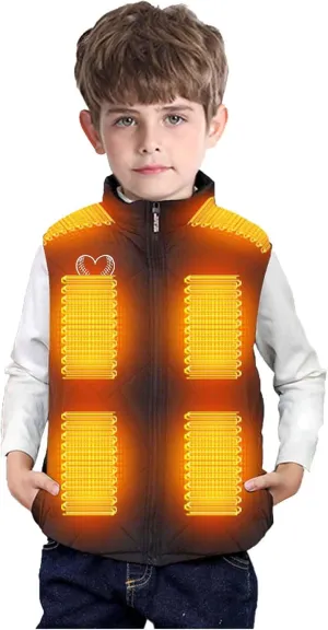 Heated Vest for Boys Girls 13 Heating Zones Heated Body Warmer Kids Gilet USB Charging Heated Waistcoat Washable