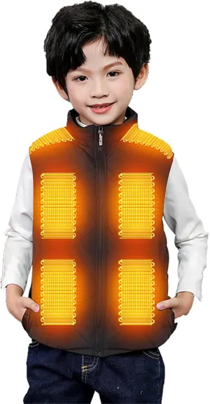Heated Vest for Boys Girls 13 Heating Zones Heated Body Warmer Kids Gilet USB Charging Heated Waistcoat Washable