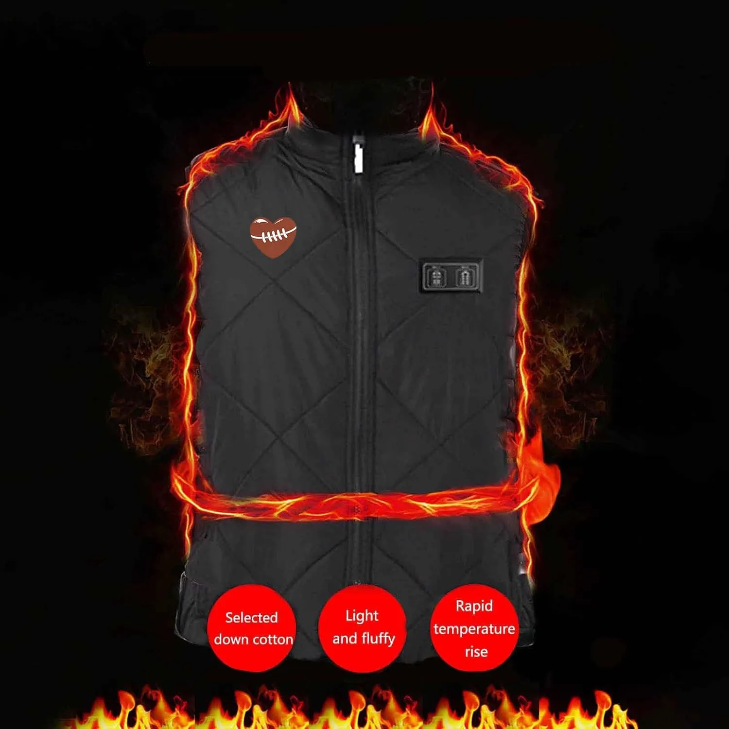 Heated Vest for Boys Girls 13 Heating Zones Heated Body Warmer Kids Gilet USB Charging Heated Waistcoat Washable