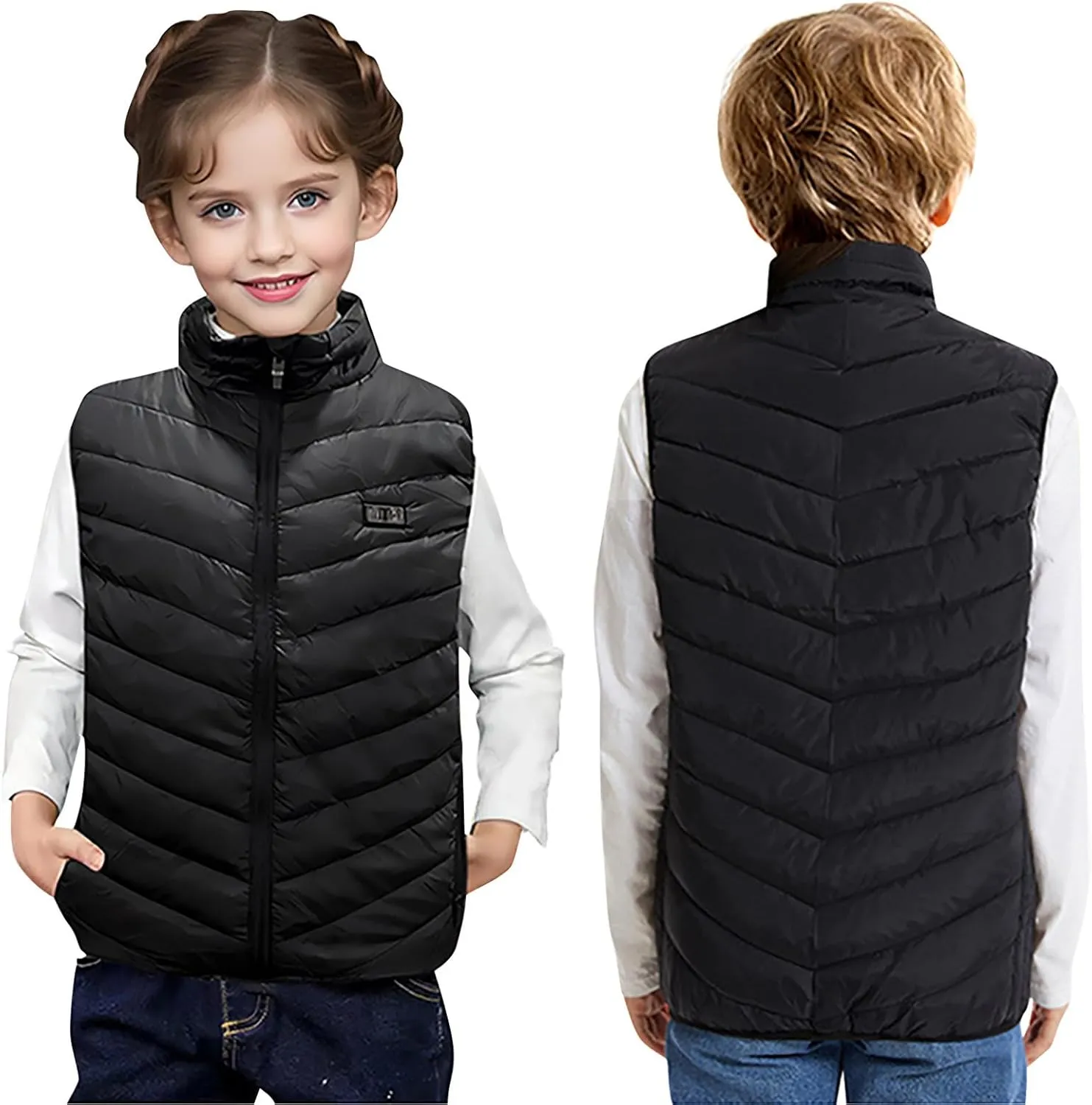 Heated Vest for Boys Girls 13 Heating Zones Heated Body Warmer Kids Gilet USB Charging Heated Waistcoat Washable