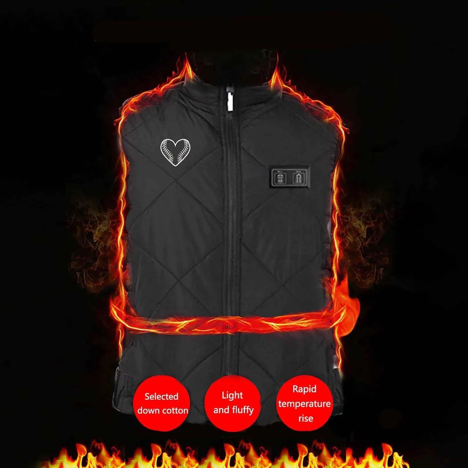 Heated Vest for Boys Girls 13 Heating Zones Heated Body Warmer Kids Gilet USB Charging Heated Waistcoat Washable