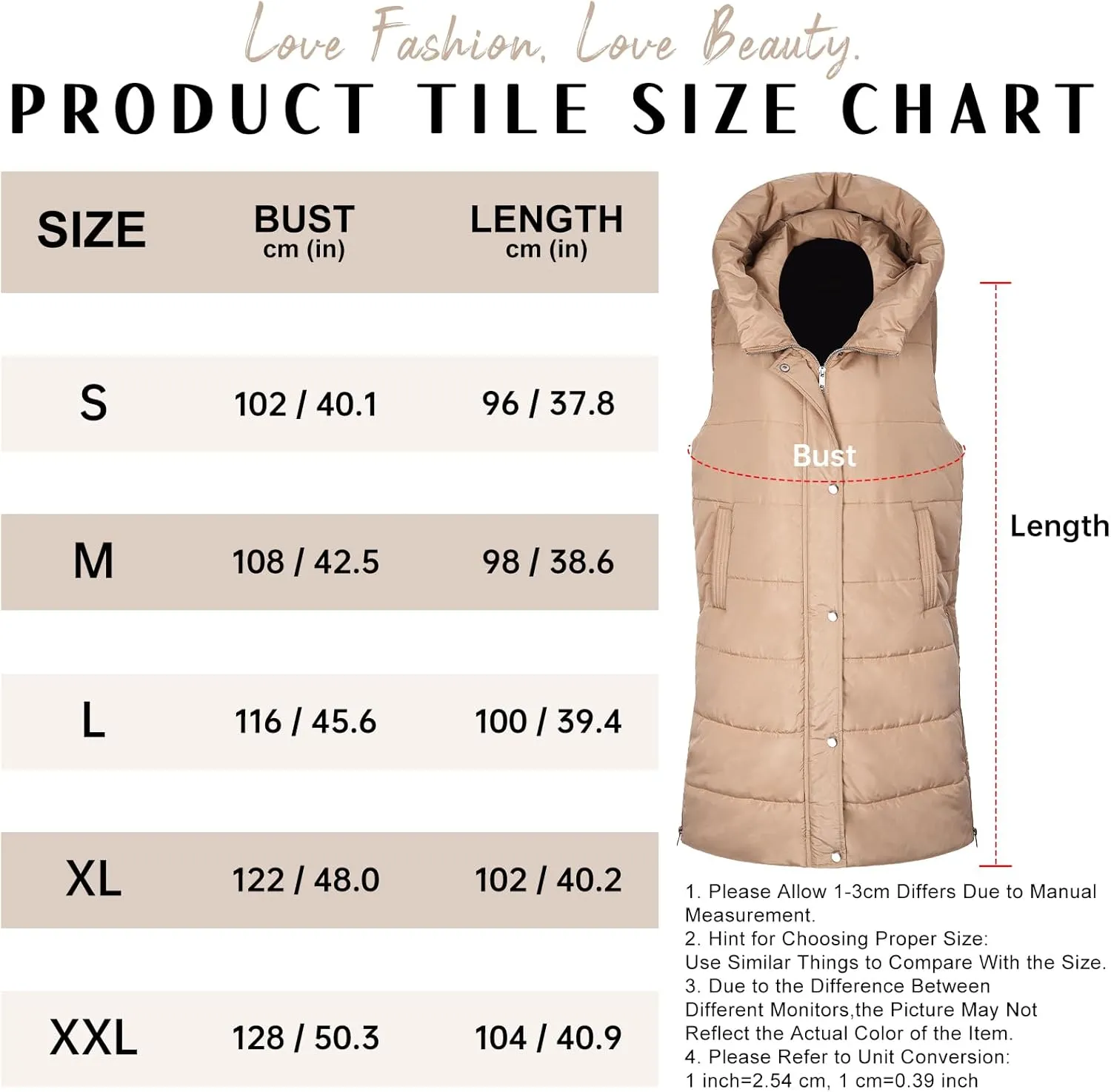 HEEKPEK Womens Puffer Vest Winter Hooded Sleeveless Zip Up Long Puffy Jacket Warm Thick Quilted Coats with Pockets