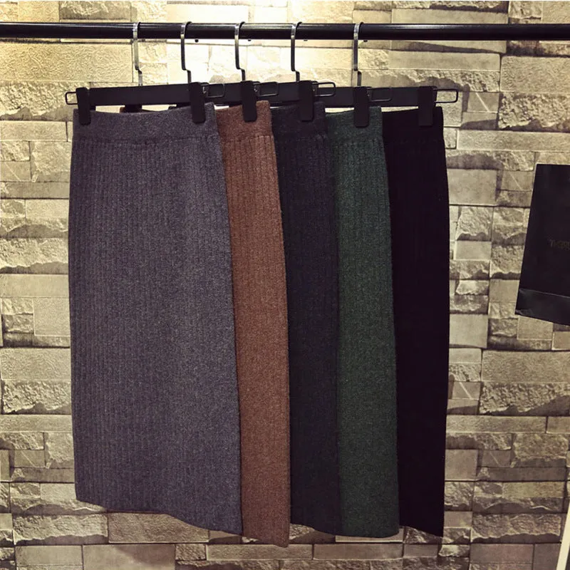 High Waist Casual Slimming Mid-Length Hip Flattering Elegant Korean Korea Feminine Skirt