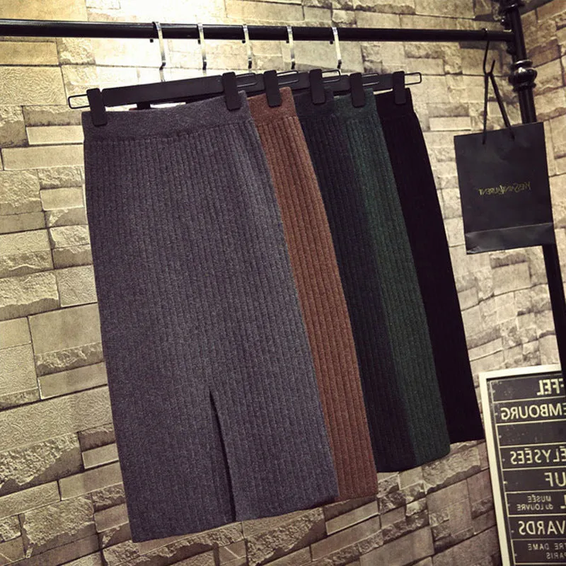 High Waist Casual Slimming Mid-Length Hip Flattering Elegant Korean Korea Feminine Skirt