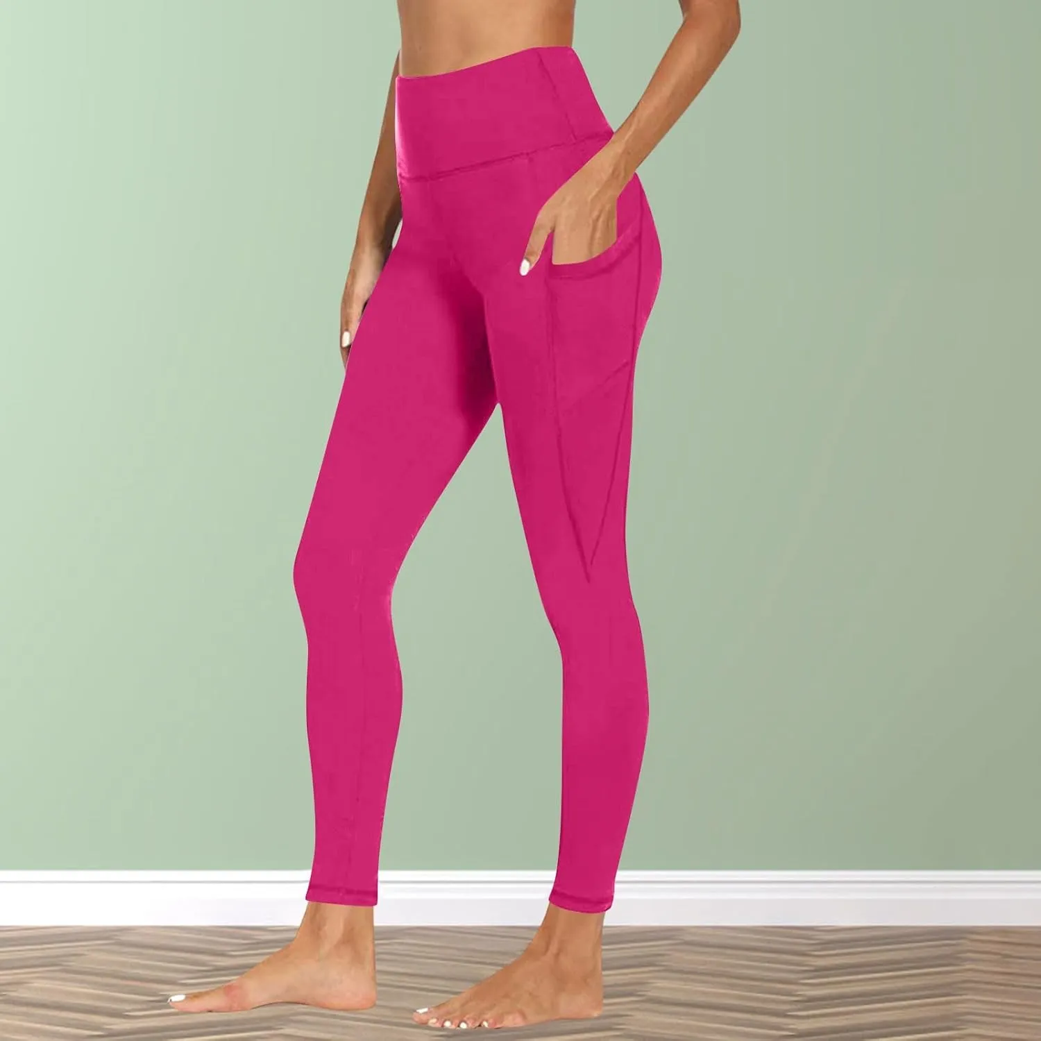 High Waisted Leggings with Pockets Women, No See Through Tummy Control Yoga Pants Workout Gym Leggings