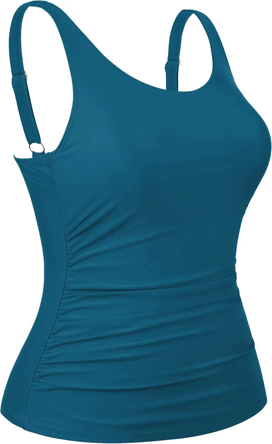 Hilor Women's Underwire Tankini Top Swimsuit Tummy Control Bathing Suit Tops Retro Tank Top Swimwear Modest Swim Top Only