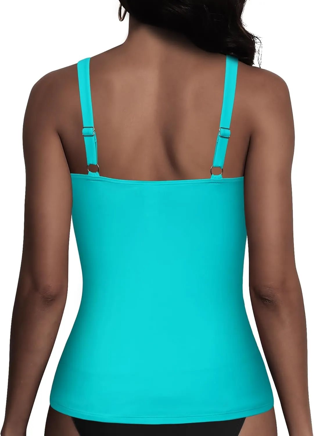 Hilor Women's Underwire Tankini Top Swimsuit Tummy Control Bathing Suit Tops Retro Tank Top Swimwear Modest Swim Top Only