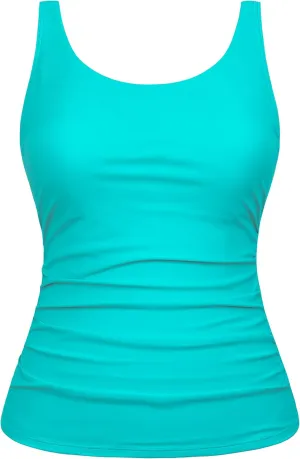 Hilor Women's Underwire Tankini Top Swimsuit Tummy Control Bathing Suit Tops Retro Tank Top Swimwear Modest Swim Top Only