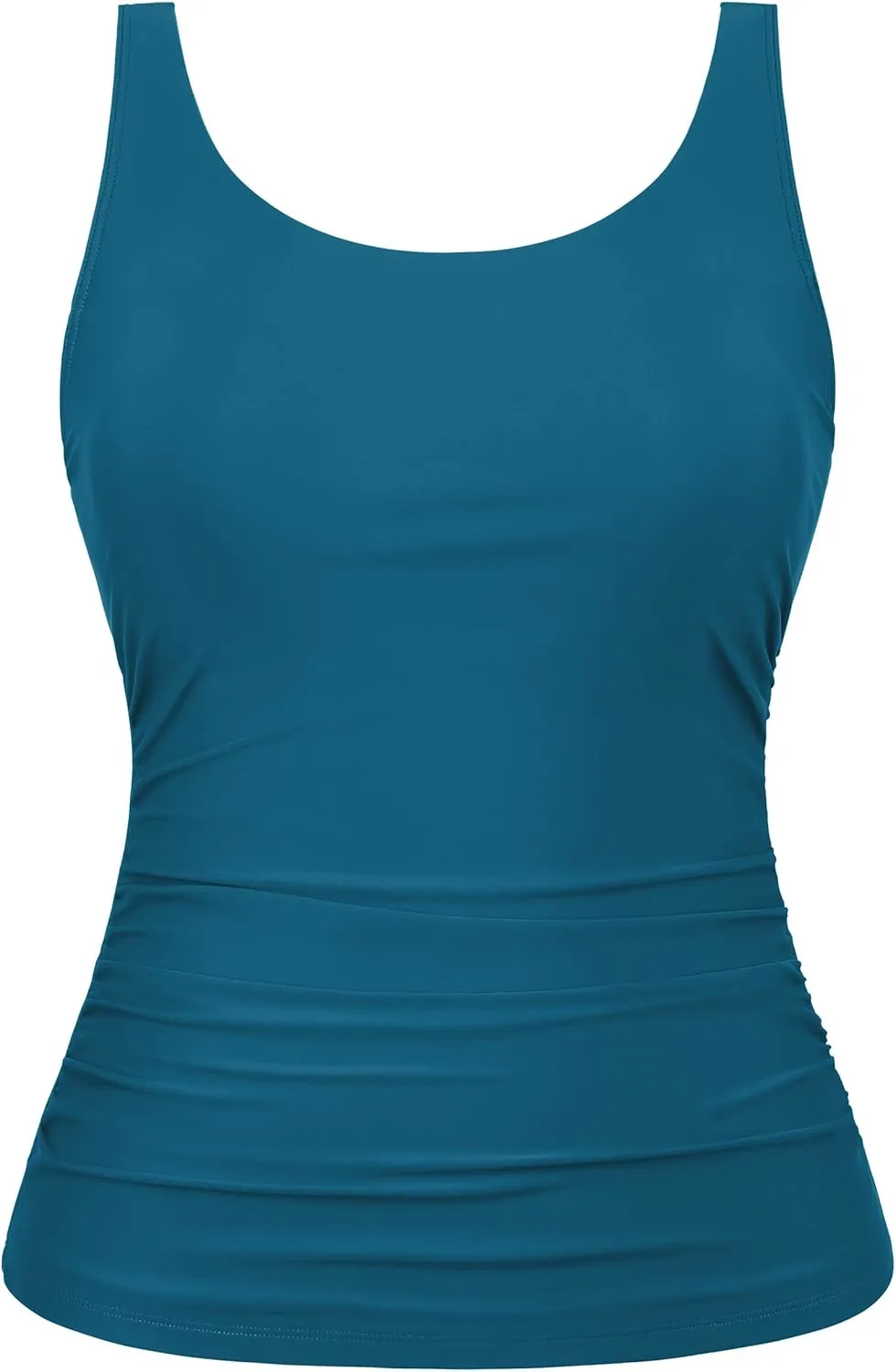 Hilor Women's Underwire Tankini Top Swimsuit Tummy Control Bathing Suit Tops Retro Tank Top Swimwear Modest Swim Top Only
