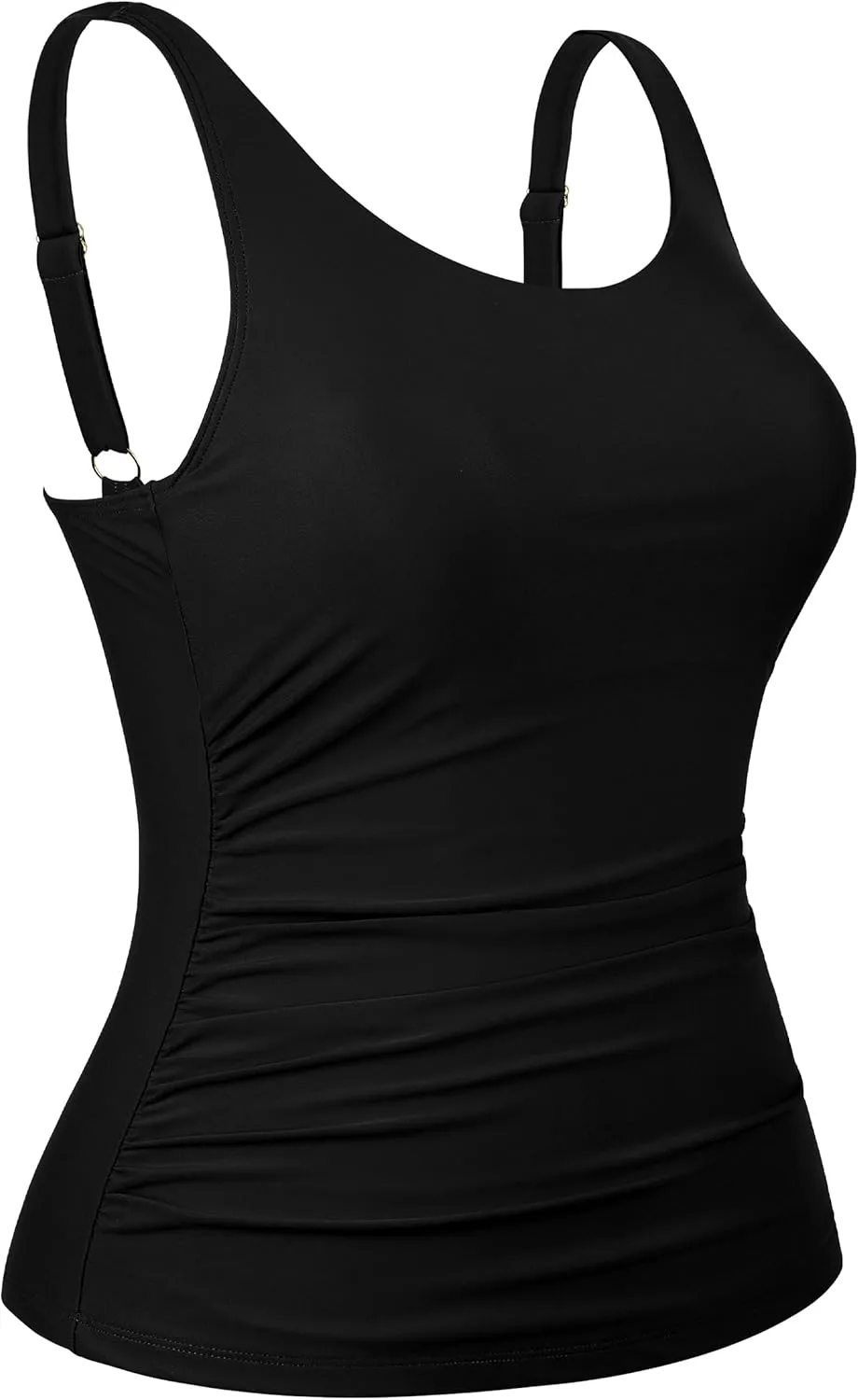 Hilor Women's Underwire Tankini Top Swimsuit Tummy Control Bathing Suit Tops Retro Tank Top Swimwear Modest Swim Top Only
