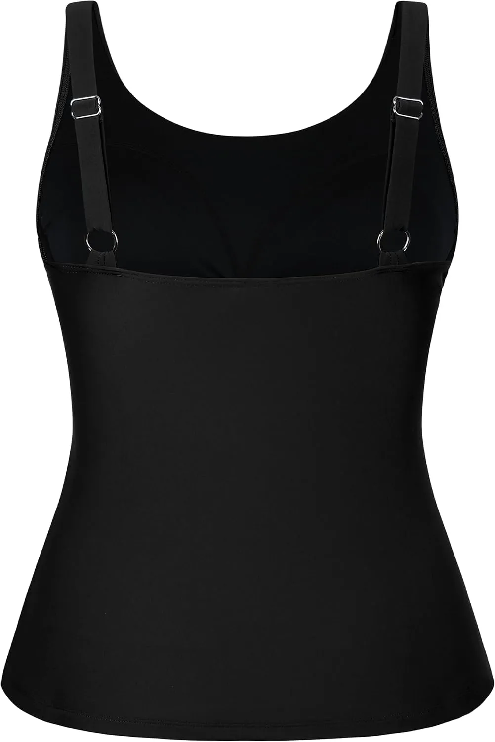 Hilor Women's Underwire Tankini Top Swimsuit Tummy Control Bathing Suit Tops Retro Tank Top Swimwear Modest Swim Top Only
