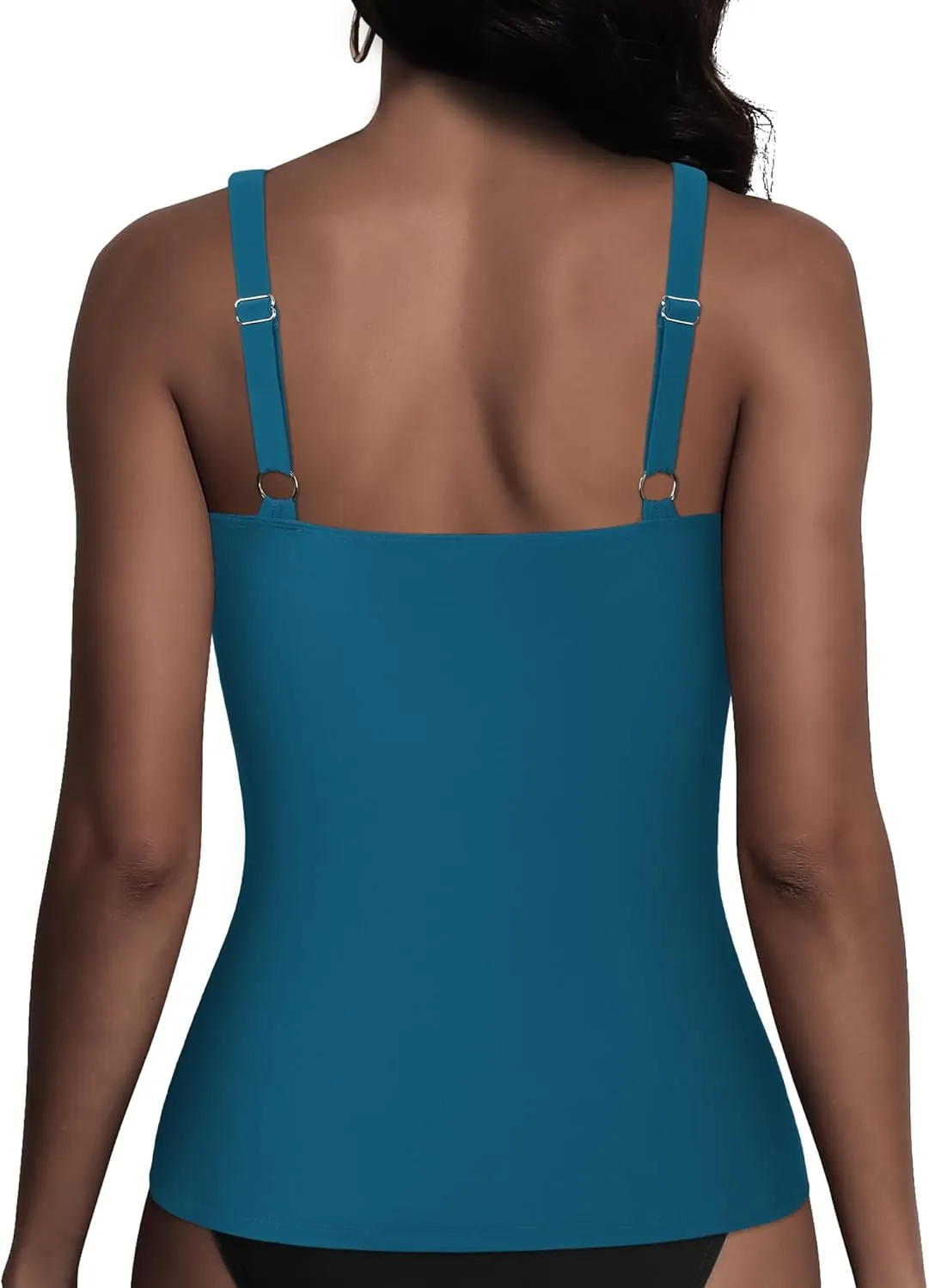 Hilor Women's Underwire Tankini Top Swimsuit Tummy Control Bathing Suit Tops Retro Tank Top Swimwear Modest Swim Top Only