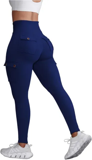Hip Lift Leggings with Flap Pockets Women's Workout Leggings
