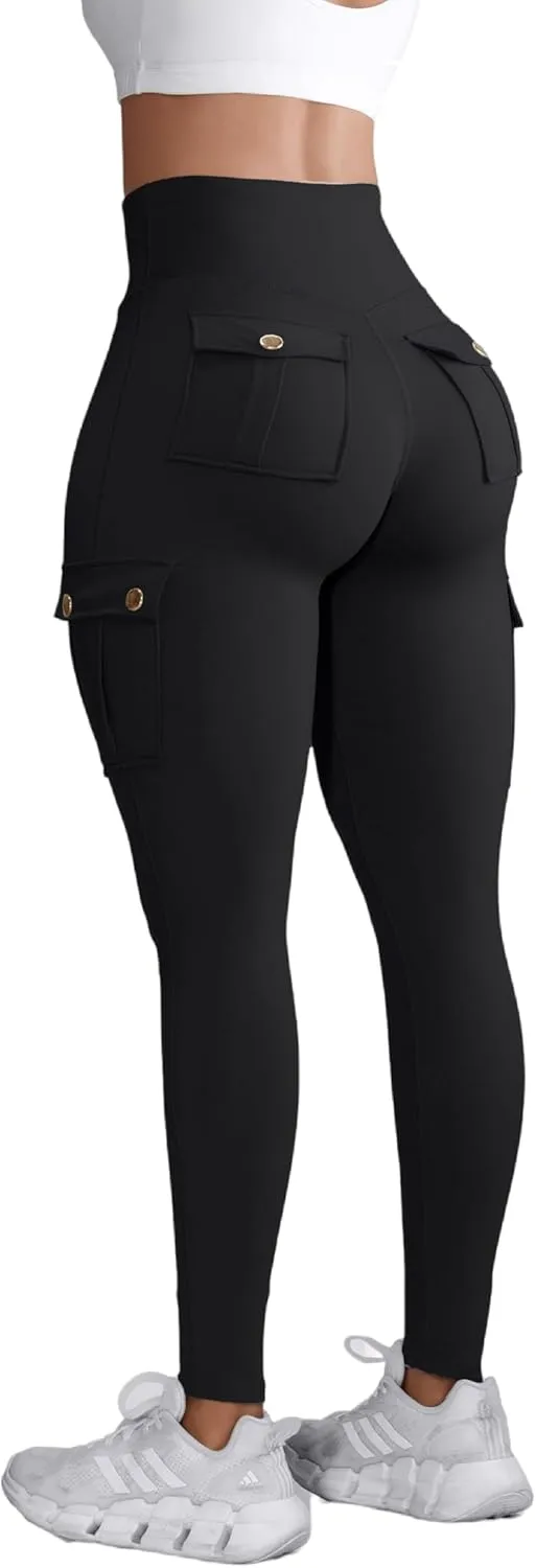 Hip Lift Leggings with Flap Pockets Women's Workout Leggings