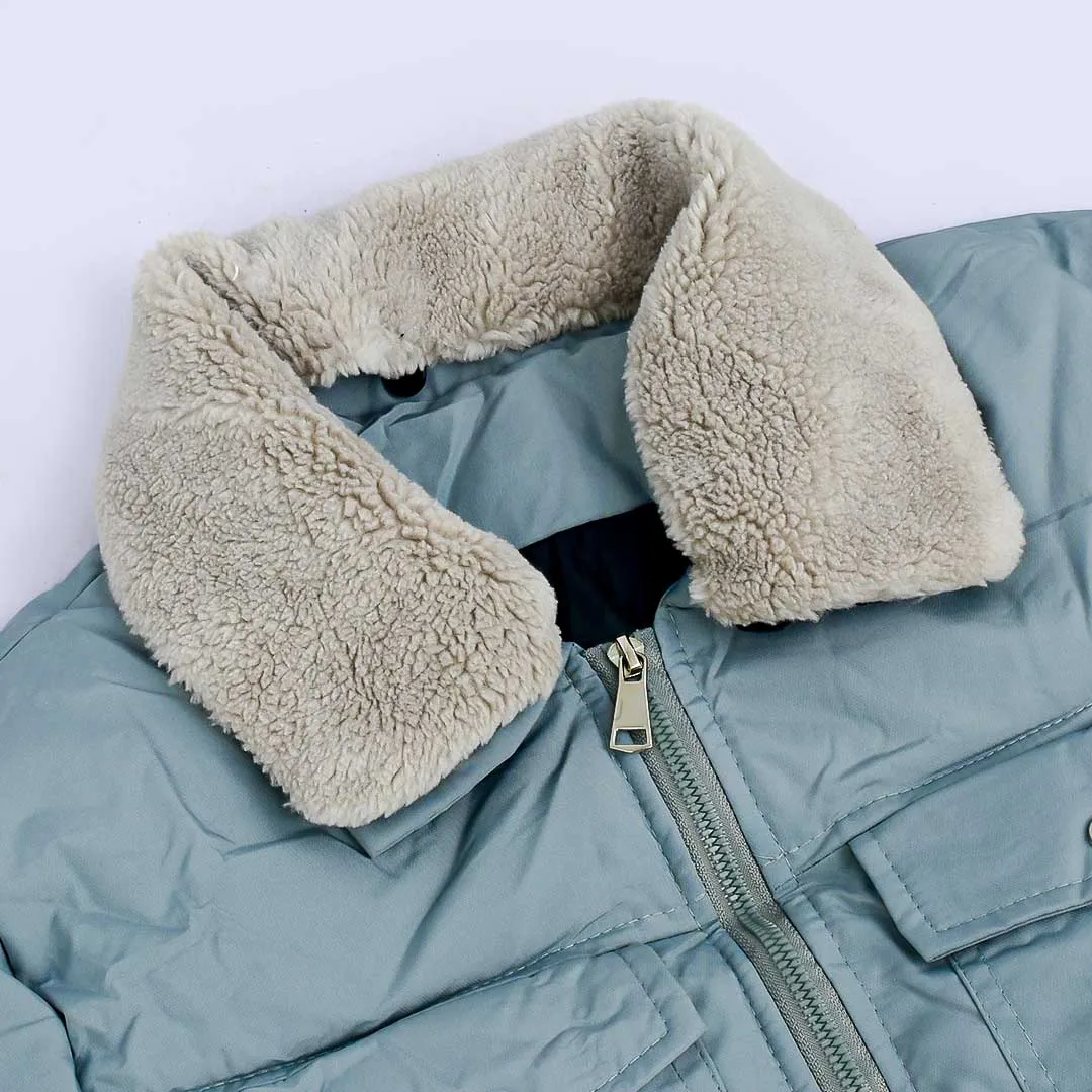Imported Fur Collar Northern Double Pocket Padded Thick Jackets For Men