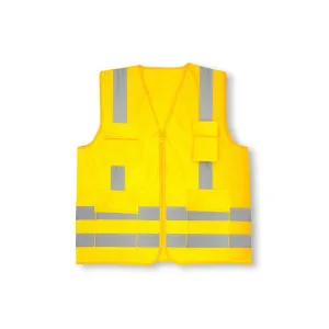 Industrial Safety Vest with Reflective Stripes, Neon Orange