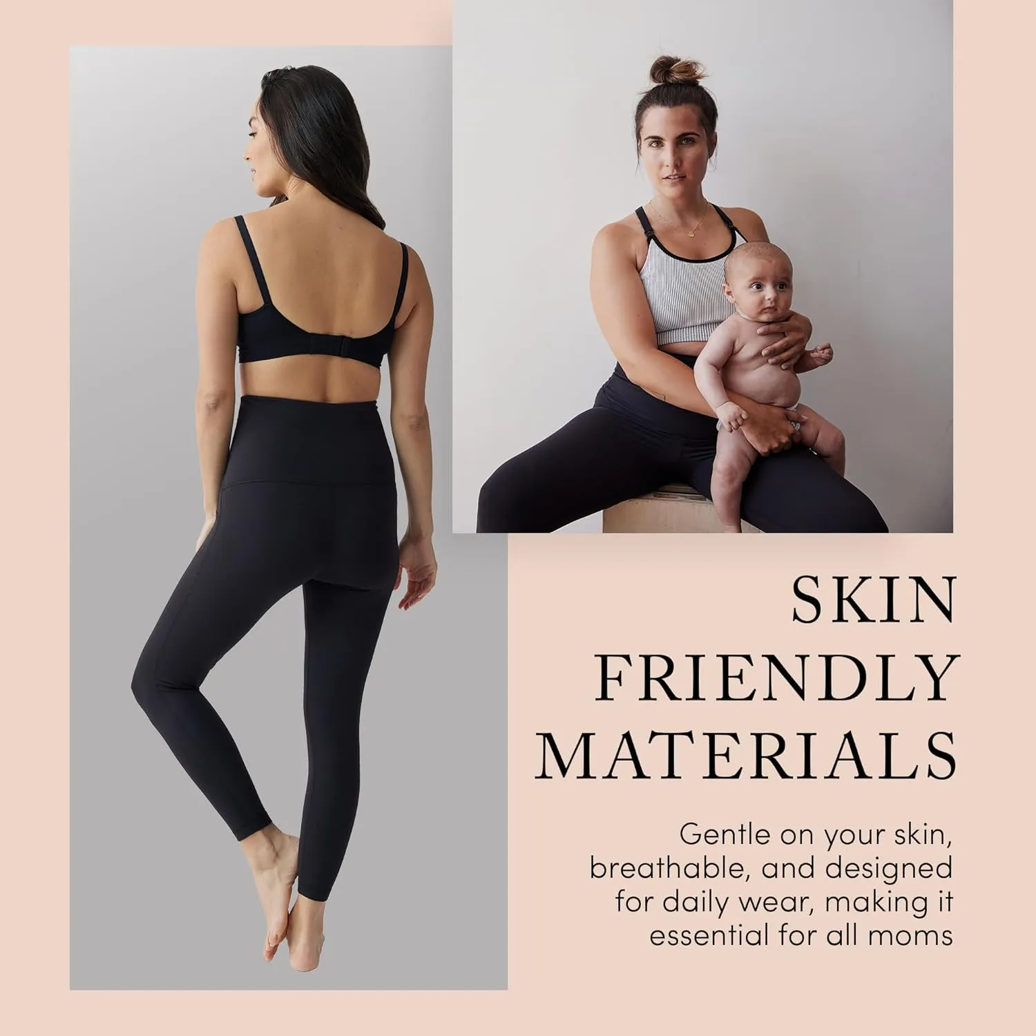 Ingrid and Isabel Basics Postpartum Compression Leggings- Postpartum Leggings for Tummy Control & Support
