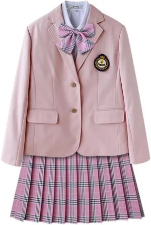 Japanese School Girl Uniform JK Uniform 2 Button Single Breasted Blazer Suit Jacket Preppy Style Outfit for Women