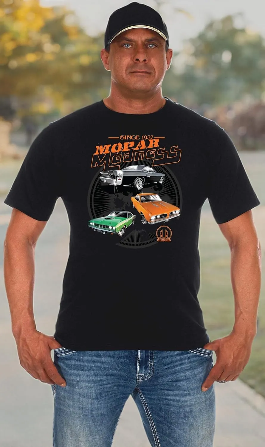 JH Design Men's Mopar Madness T-Shirt Short Sleeve Black Shirt