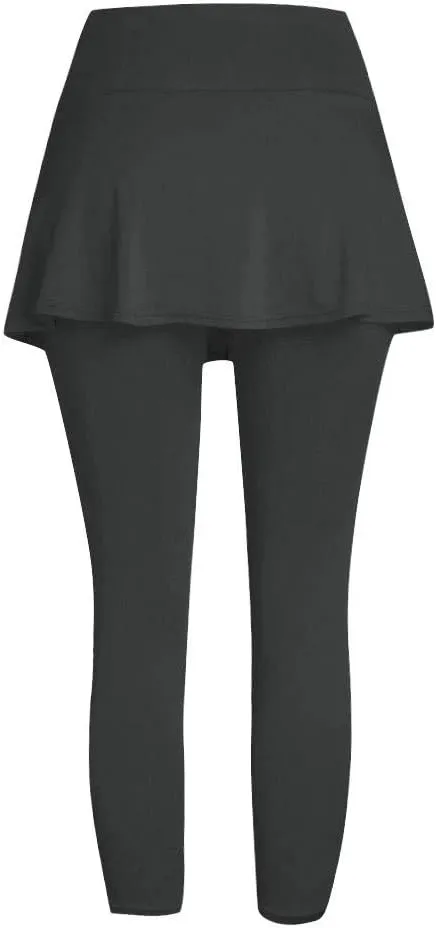 JMMSlmax Capri Leggings with Skirt Attached for Women Women Skorts Pants Golf Skirted Leggings Skirts with Leggings Workout